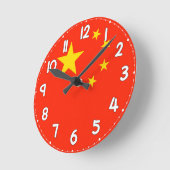 China Flag Wall Clock - Flag of China Ronde Klok (Hoek)