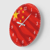 China Flag Wall Clock — Waving Flag Design Grote Klok (Hoek)