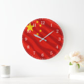 China Flag Wall Clock — Waving Flag Design Grote Klok (Huis)