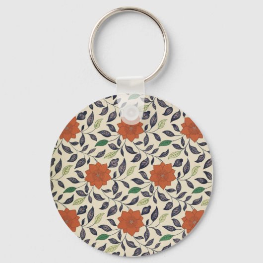 -China Floral Pattern Art Sleutelhanger (Voorkant)