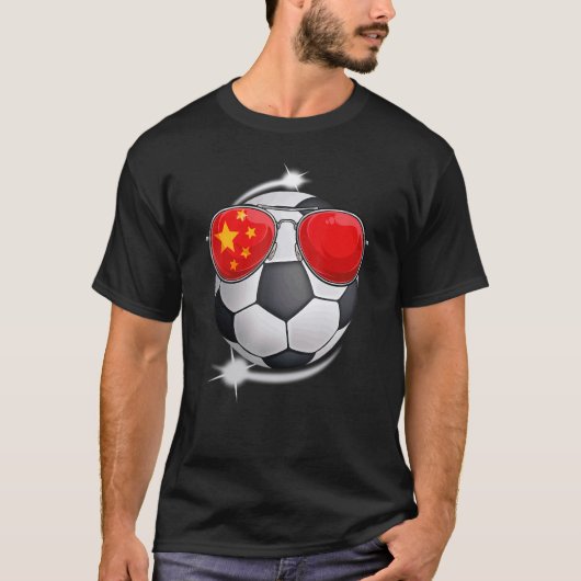 China Football Fan Sunglass Voetbal Chinees T-shirt (Voorkant)