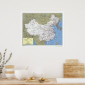 China - Gedetailleerde kaart - 1979 Poster (Keuken)