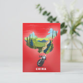 China geïllustreerde kaart reisposter (Staand voorkant)