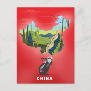 China geïllustreerde kaart reisposter