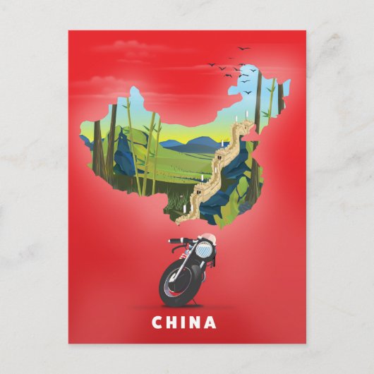 China geïllustreerde kaart reisposter (Voorkant)
