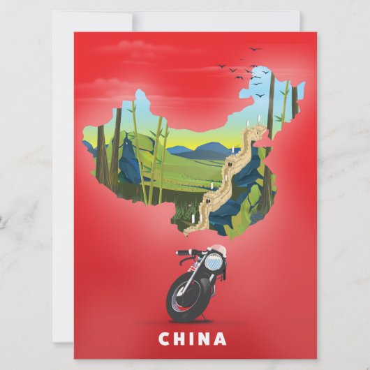 China geïllustreerde kaart reisposter (Voorkant)