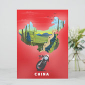 China geïllustreerde kaart reisposter (Staand voorkant)