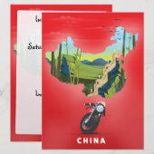 China geïllustreerde kaart reisposter (Voorkant / Achterkant)