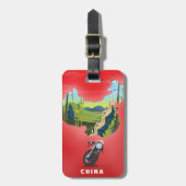 China geïllustreerde kaart reisposter bagagelabel (Voorkant verticaal)