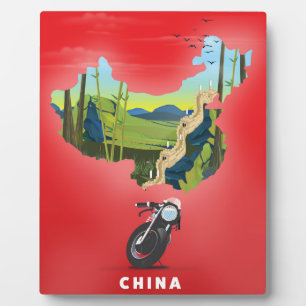 China geïllustreerde kaart reisposter fotoplaat