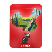 China geïllustreerde kaart reisposter magneet (Verticaal)