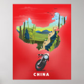 China geïllustreerde kaart reisposter poster (Voorkant)