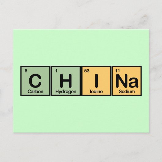 China gemaakt van Elementen Briefkaart (Voorkant)