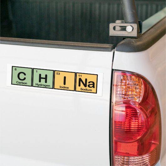 China gemaakt van Elementen Bumpersticker (Op Truck)