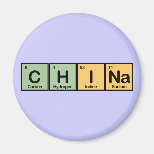 China gemaakt van Elementen Magneet (Voorkant)