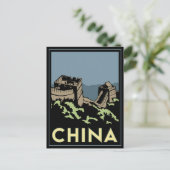 china geweldige muur aziatische kunst deco retro r briefkaart (Staand voorkant)