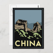 china geweldige muur aziatische kunst deco retro r briefkaart (Voorkant / Achterkant)