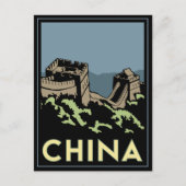 china geweldige muur aziatische kunst deco retro r briefkaart (Voorkant)