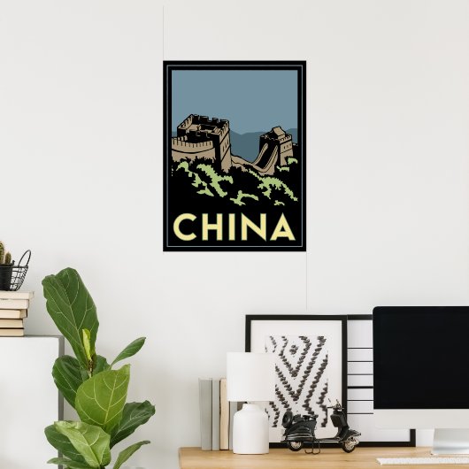 china geweldige muur aziatische kunst deco retro r poster (Thuiskantoor)