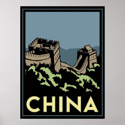 china geweldige muur aziatische kunst deco retro r poster (Voorkant)