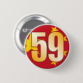 CHINA Gold Ronde Button 5,7 Cm (Voorkant /achterkant)