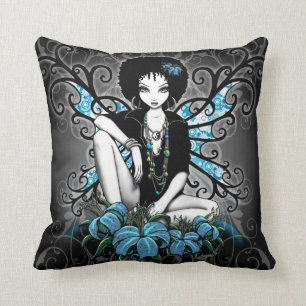 China Gothic Blauwgroen Retro Flower Fairy Sierkus Kussen