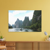China, Guilin, Li River, rivierboten Canvas Afdruk (Insitu (Woonkamer))