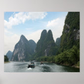 China, Guilin, Li River, rivierboten Poster (Voorkant)