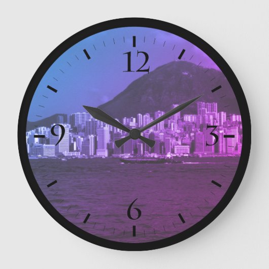 China Hong Kong Bay Skyscrapers Watch Grote Klok (Voorkant)