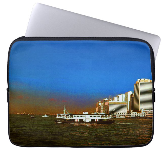 -China Hong-Kong boot skyscraper ​ zee Laptop Sleeve (Voorkant)