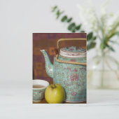 China, Hong Kong. Traditionele Chinese theepot & 2 Briefkaart (Staand voorkant)