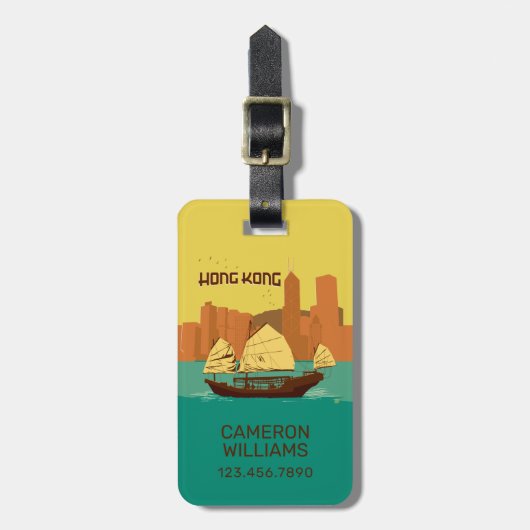 China | Hongkong Bagagelabel (Voorkant verticaal)