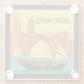 China | Hongkong Glazen Onderzetter (Achterkant)