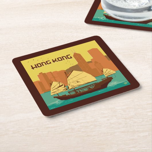 China | Hongkong Kartonnen Onderzetters (Schuin)