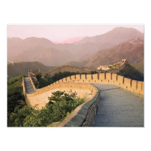 China, Huairou County, Sunset over the Foto Afdruk