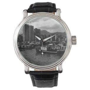 China - Huisboten in Hong Kong Horloge