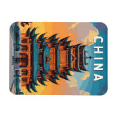 China Illustration Travel Art Vintage Magneet (Horizontaal)