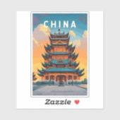 China Illustration Travel Art Vintage Sticker (Vel)
