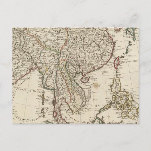 China, India, Azië Briefkaart (Voorkant)
