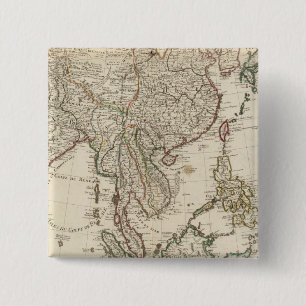 China, India, Azië Vierkante Button 5,1 Cm