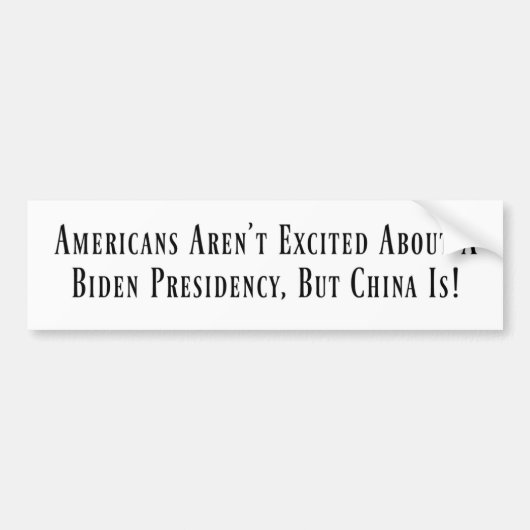 China is enthousiast over een verbazingwekkend voo bumpersticker (Voorkant)