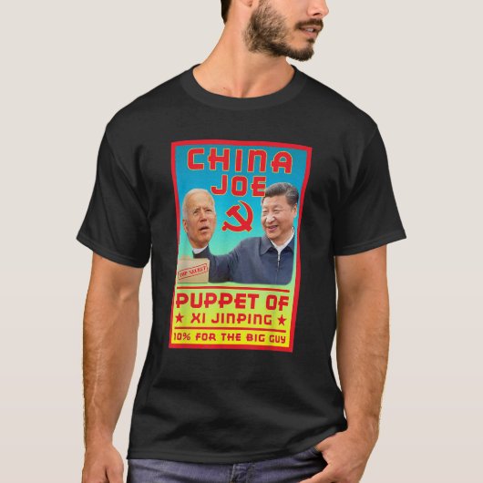 China Joe Biden Communistische Partij Puppet van X T-shirt (Voorkant)