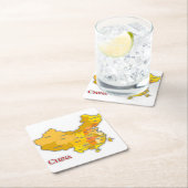 China Kaart Onderzetters: Global Connections Kartonnen Onderzetters (Insitu)