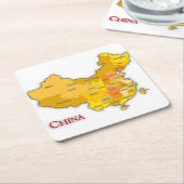 China Kaart Onderzetters: Global Connections Kartonnen Onderzetters (Schuin)