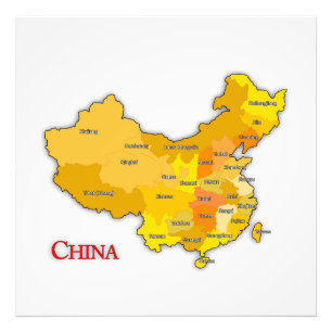 China-kaartteken Foto Afdruk