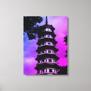  China Kanton de blowery pagoda Canvas Afdruk