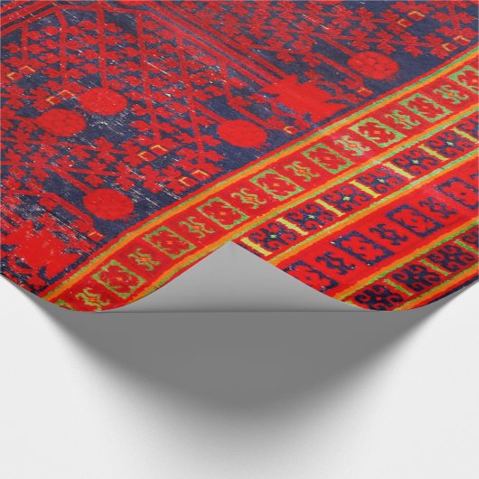 China Khotan Red Blue Yellow  Cadeaupapier (Hoek)