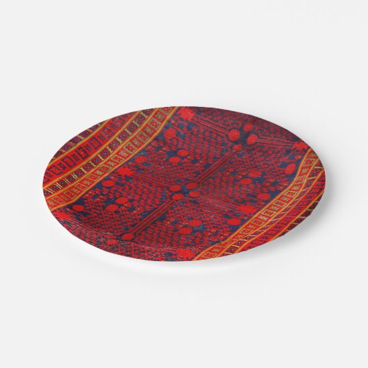 China Khotan Red Blue Yellow  Papieren Bordje (Gekanteld)