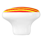 china kyrgyzstan spain flag stripes red yellow pat keramische knop (Zijkant)