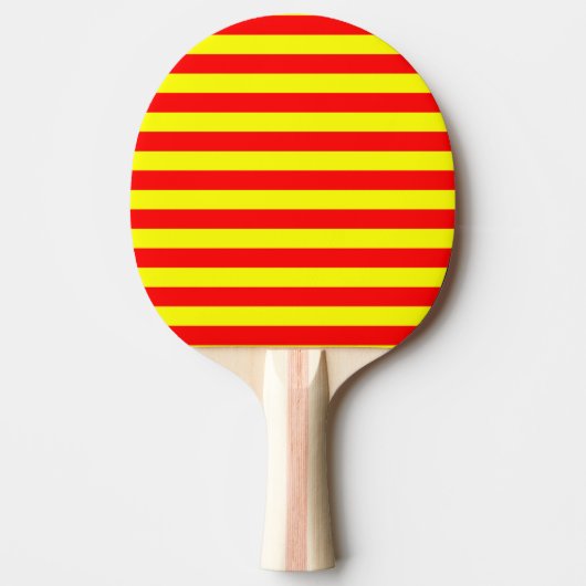 china kyrgyzstan spain flag stripes red yellow pat tafeltennisbatje (Voorkant)